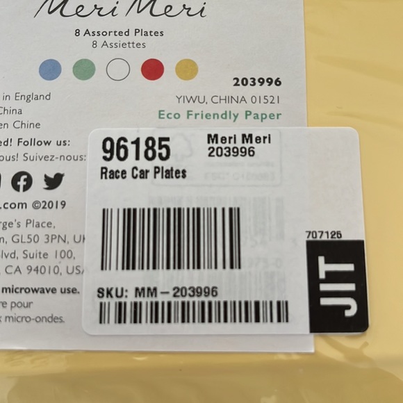Meri Meri Party Supplies Meri Meri Brand Race Car Party Plates